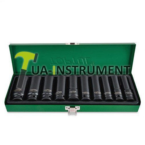 Набор головок ударных дюймовых длинных TOPTUL 1/2" 7/16-1" 10ед. GEAD1002 Кременчуг - изображение 1