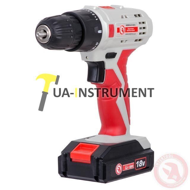 Шуруповерт аккумуляторный 18В, 1 акк., Li-ion, 1.3Ач, 17 Нм, 0-700 об/мин Intertool DT-0315 Кременчуг - изображение 1