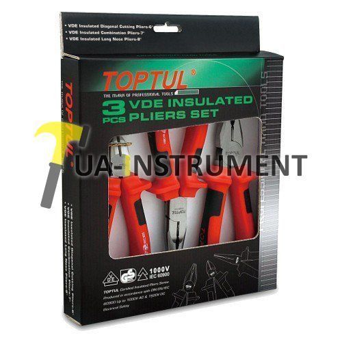 Набор пассатижей TOPTUL 3ед.(1000V) GAAE0301 Кременчуг - изображение 1