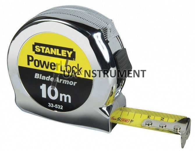 Рулетка 10м х 25мм "MICRO POWERLOCK" армированная лента STANLEY 0-33-532 Кременчуг - изображение 1