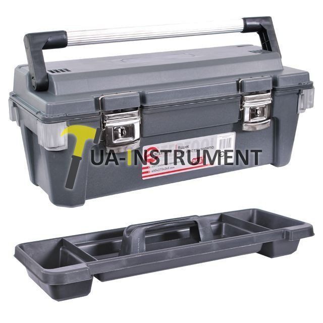 Ящик для инструмента с металлическими замками 25.5" 650*275*265мм. Intertool BX-6025 Кременчуг - изображение 1