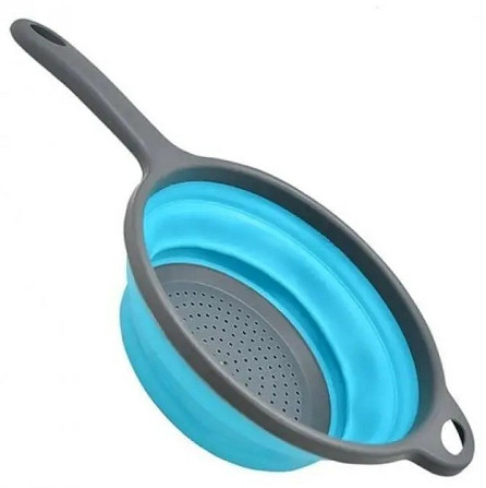 Друшляк складний силіконовий Frico FRU-088-Blue 40.5 см блакитний Киев - изображение 1