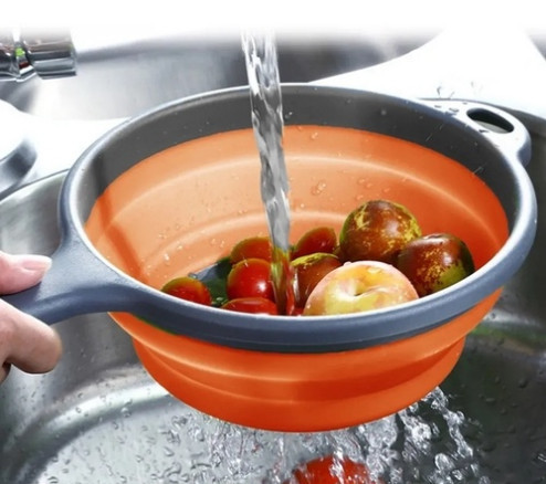 Друшляк складний силіконовий Frico FRU-088-Orange 40.5 см помаранчевий Киев - изображение 1
