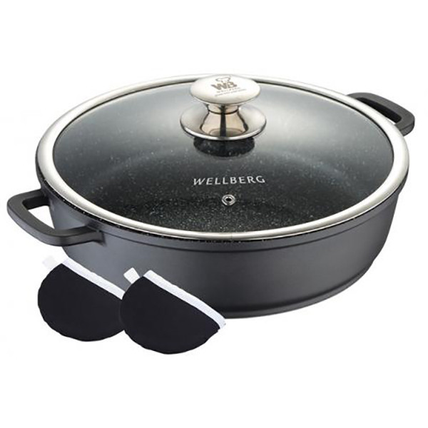 Каструля Wellberg Gilan WB-8898 9.6 л 32 см чорна Киев - изображение 1