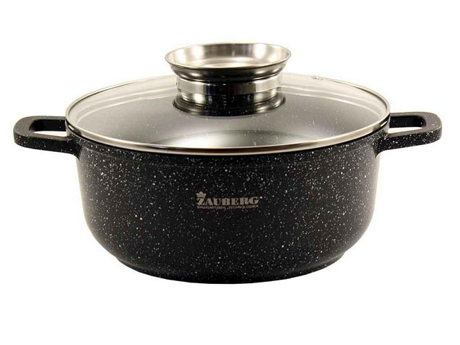 Каструля Zauberg Мрамор 0326-BL-91370 5.5 л чорна Киев - изображение 1