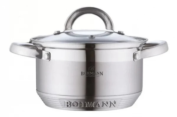 Каструля зі скляною кришкою Bohmann BH-0715-24 24 см Киев - изображение 1