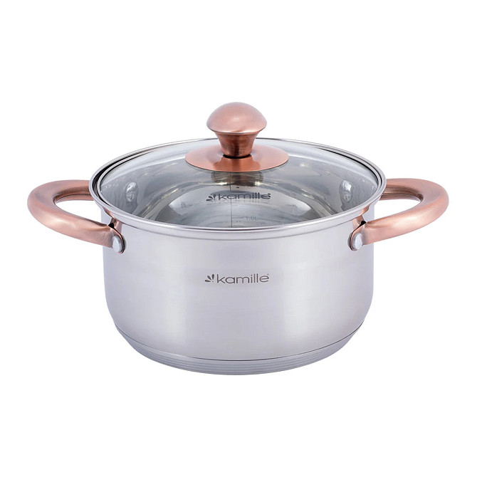 Каструля зі скляною кришкою Kamille KM-4931 2 л 18 см Киев - изображение 1
