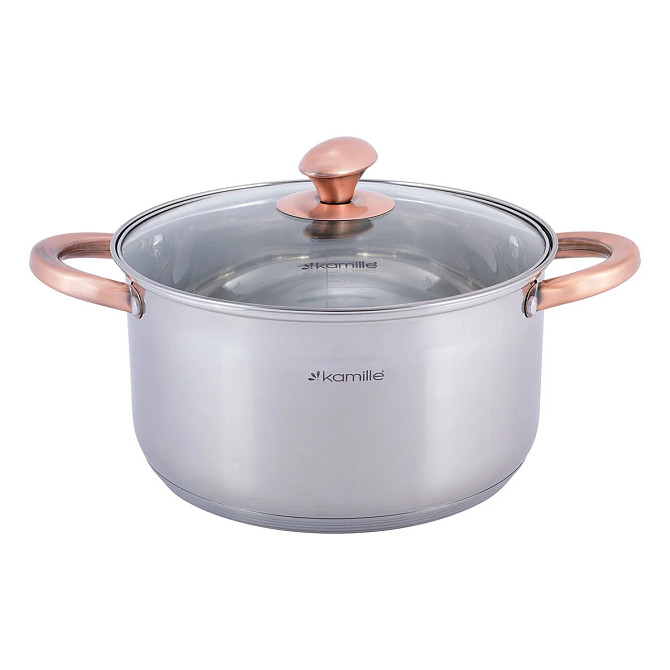 Каструля зі скляною кришкою Kamille KM-4934 5 л 24 см Киев - изображение 1