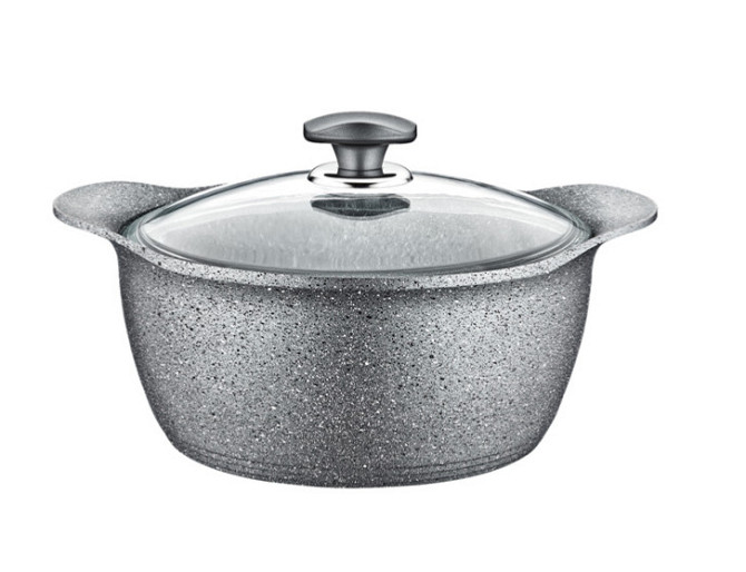 Каструля зі скляною кришкою OMS 3120-28-grey 28 см 7 л Киев - изображение 1