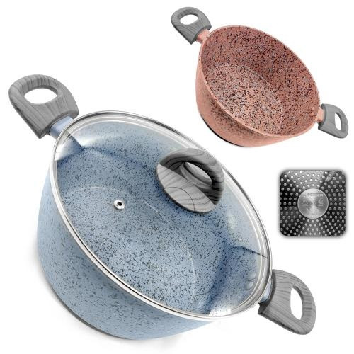 Каструля зі скляною кришкою Stenson Granite 10376-24 24 см Киев - изображение 1