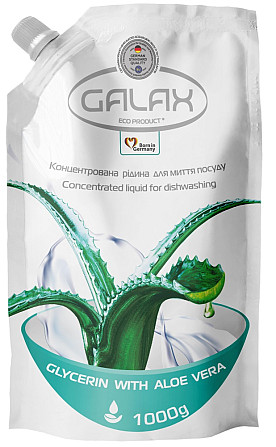Концентрована рідина для миття посуду Galax Алое віра 727480 1000 мл Киев - изображение 1