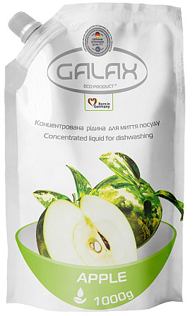 Концентрована рідина для миття посуду Galax Яблуко 726773 1000 мл Киев - изображение 1
