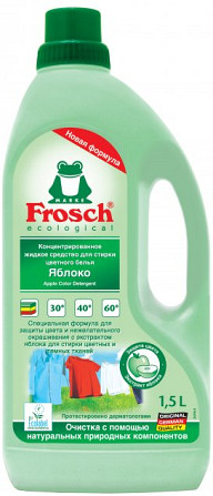 Концентрований рідкий засіб для прання кольорової білизни Frosch Яблуко 4009175150806 1.5 л Киев - изображение 1