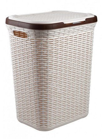 Кошик для білизни Ucsan Рlastik M-078-Cream 50 л кремова Київ - изображение 1
