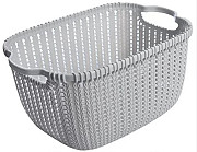Кошик з ручками для зберігання речей Stenson 85525-M-light-gray 29х22х16 см світло-сіра Киев