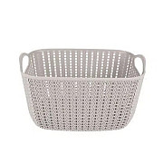 Кошик з ручками для зберігання речей Stenson 85525-M-white 29х22х16 см білий Киев