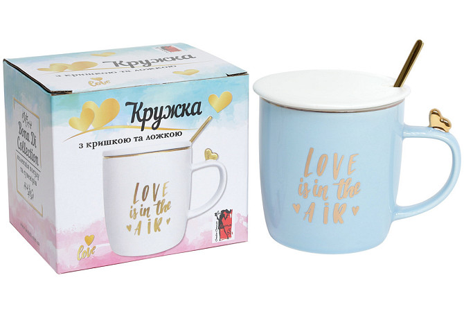 Кухоль з кришкою 375 мл Love is in the air Bona Di 380-420 Киев - изображение 1