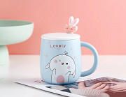 Кухоль заварювальний з ложкою Lovely 6817 450 мл блакитний Киев