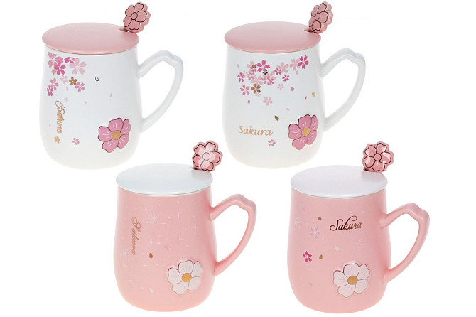 Кружка з кришкою та ложкою Bona Di Sakura 927-221 380 мл Киев - изображение 1