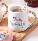 Кухоль з кришкою і ложкою Єдиноріг Hello unicorn 5697 420 мл Киев