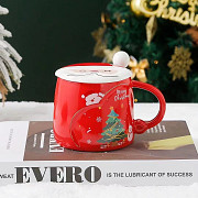 Кружка з кришкою новорічна Merry Christmas 13689 410 мл червона Киев