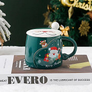 Кружка з кришкою новорічна Merry Christmas 13690 410 мл зелена Киев