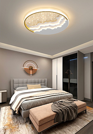 Люстра стельова LED 2359-500-wh-gd-k Золото 6х51х51 см. Киев - изображение 1