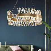 Люстра стельова LED 7006-600C-k Латунь 40-170х60х60 см. Киев