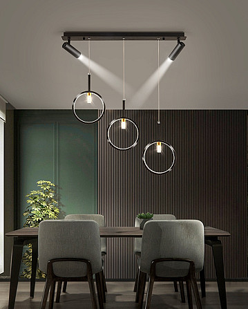 Люстра стельова LED AA239/3+2-k Чорний 30-150х6х80 см. Киев - изображение 1