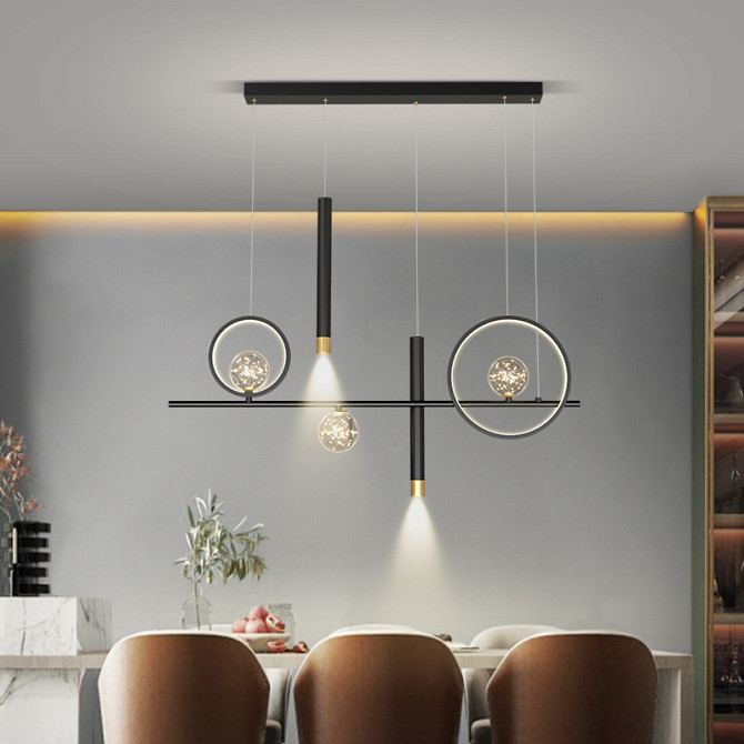 Люстра стельова LED AOC1-800-k Чорний 35-162х10х100 см. Киев - изображение 1