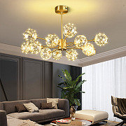 Люстра стельова LED AOC19/12-ab+led-k Латунь 42-72х110х110 см. Киев
