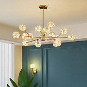 Люстра стельова LED AOC19/15-ab+led-k Латунь 42-72х110х110 см. Киев