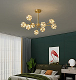 Люстра стельова LED AOC19/9-ab+led-k Латунь 42-72х110х110 см. Киев