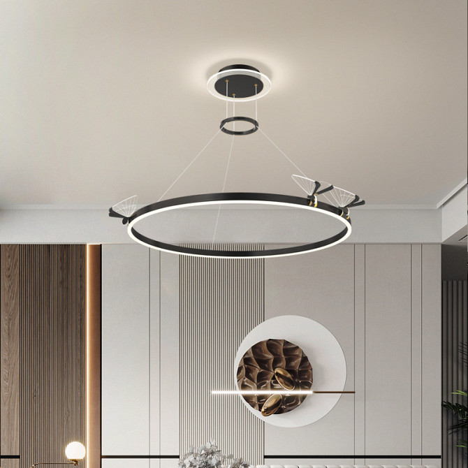Люстра стельова LED C18/700-bk-k Чорний 40-170х70х70 см. Киев - изображение 1