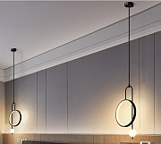 Люстра стельова LED D111-bk-k Чорний 50-155х25х50 см. Киев