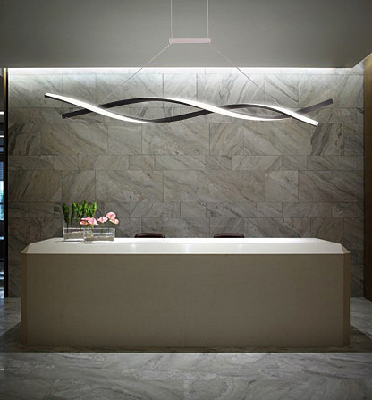 Люстра стельова LED H20L-1000-bk-k Чорний 25-100х14х100 см. Киев - изображение 1