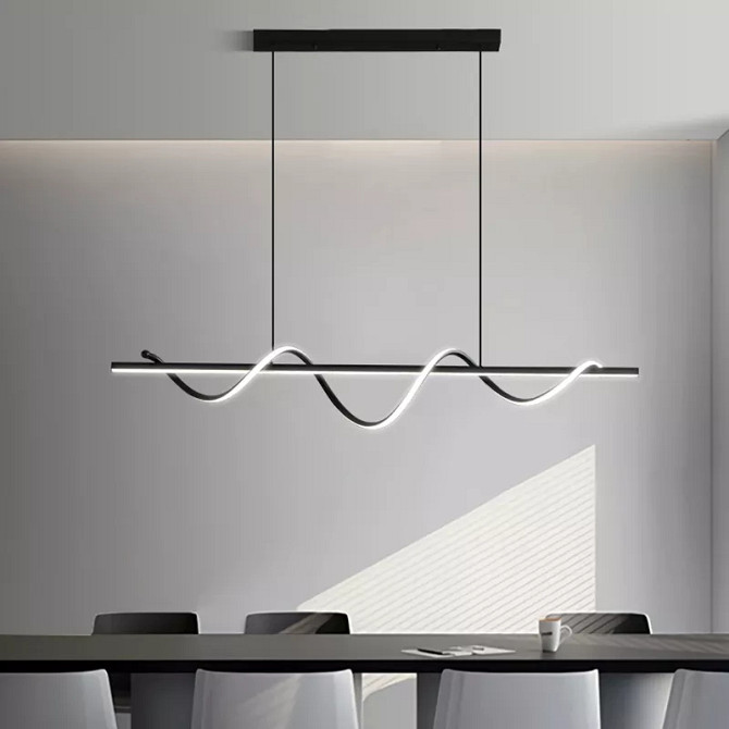 Люстра стельова LED H22L-1000-bk-k Чорний 25-110х14х100 см. Киев - изображение 1