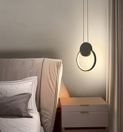 Люстра стельова LED JU16-200-bk-k Чорний 30-200х20х10 см. Київ - изображение 1