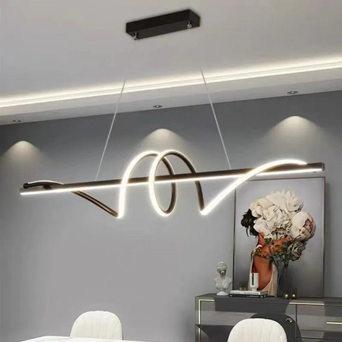 Люстра стельова LED K23-1200-bk-k Чорний 30-100х20х120 см. Киев - изображение 1