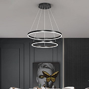 Люстра стельова LED M2702-800+600-bk-k Чорний 20-190х80х60 см. Киев