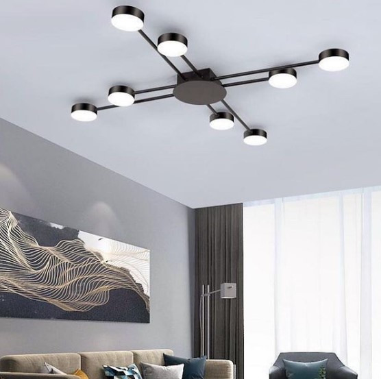 Люстра стельова LED MD8030/8-bk-k Чорний 6х73х75 см. Киев - изображение 1