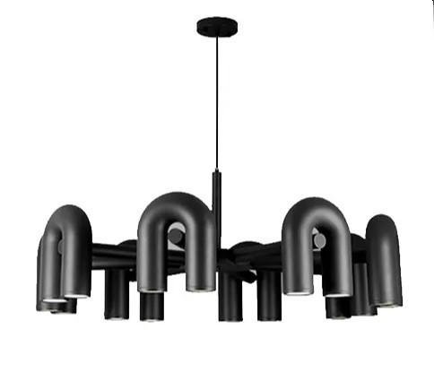 Люстра стельова LED MJ18-1000-bk-k Чорний 45-175х100х100 см. Киев - изображение 1