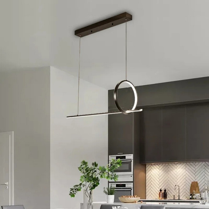 Люстра стельова LED MJ24A-800-bk-k Чорний 30-150х25х80 см. Киев - изображение 1