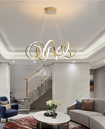 Люстра стельова LED MJ74-700-gd-k Золото 35-180х75х75 см. Київ - изображение 1