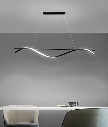 Люстра стельова LED NO8-1000-bk-k Чорний 30-160х10х100 см. Киев - изображение 1
