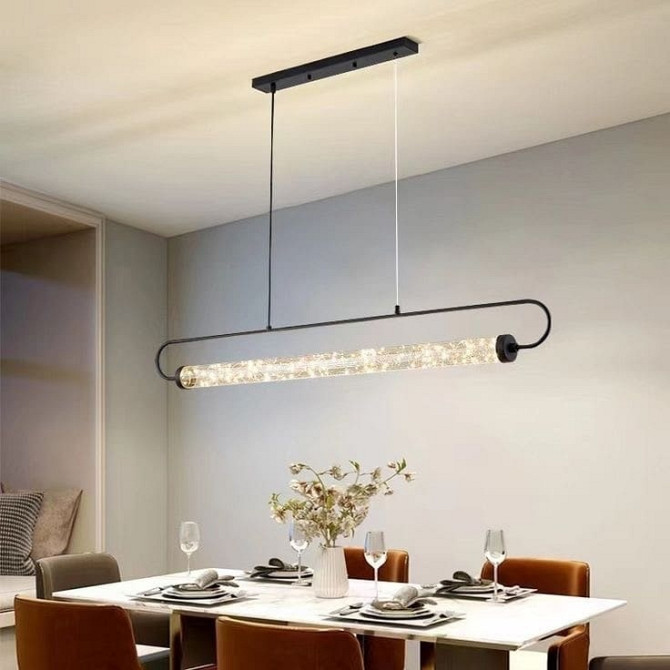 Люстра стельова LED S01-1200-k Чорний 25-150х6х120 см. Киев - изображение 1
