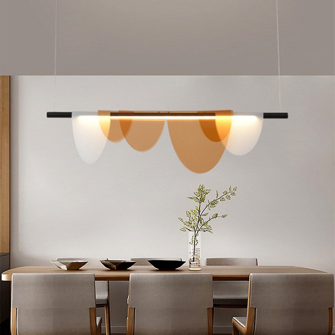 Люстра стельова LED SGA21-1000-am-k Чорний 30-215х100х100 см. Київ - изображение 1