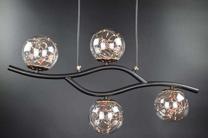 Люстра стельова LED YQ318/4-bk-led Чорний 45-150х13х70 см. Київ - изображение 1