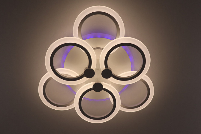 Люстра стельова LED з пультом A2374/3+3S-RGB-wh Білий 11х47х47 см. Киев - изображение 1