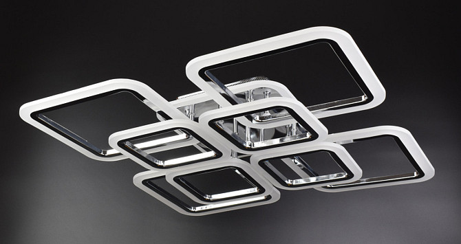 Люстра стельова LED з пультом A2400/4+4-RGB-ch Хром 11х59х59 см. Киев - изображение 1